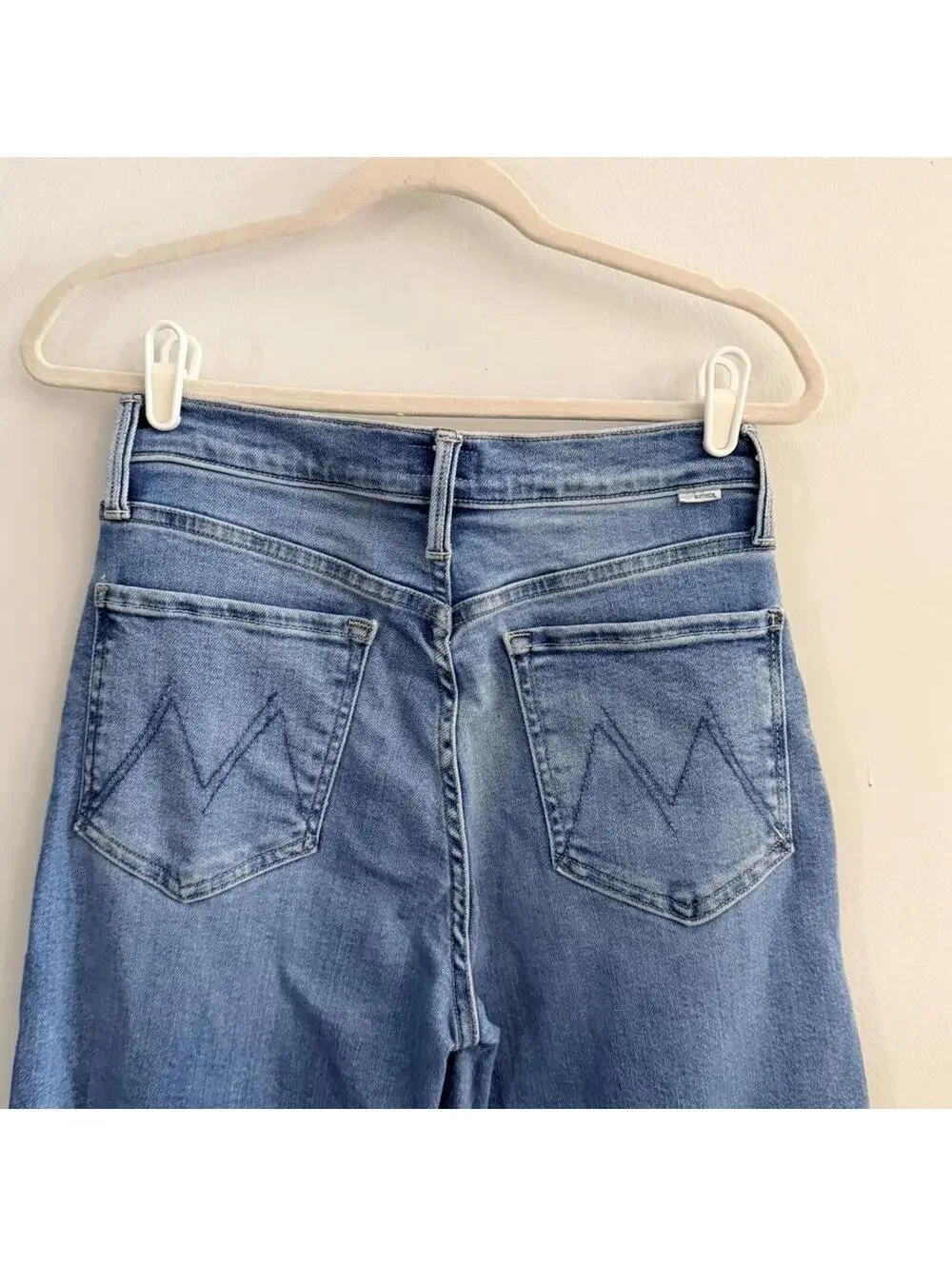 Mother Lil' Zip Rambler Flood Jeans in Out of the Blue